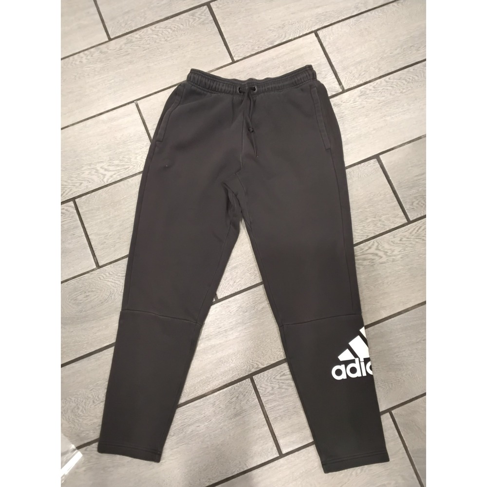 Adidas Jogger Pants Charcoal Logo Athletic Comfort Size Medium